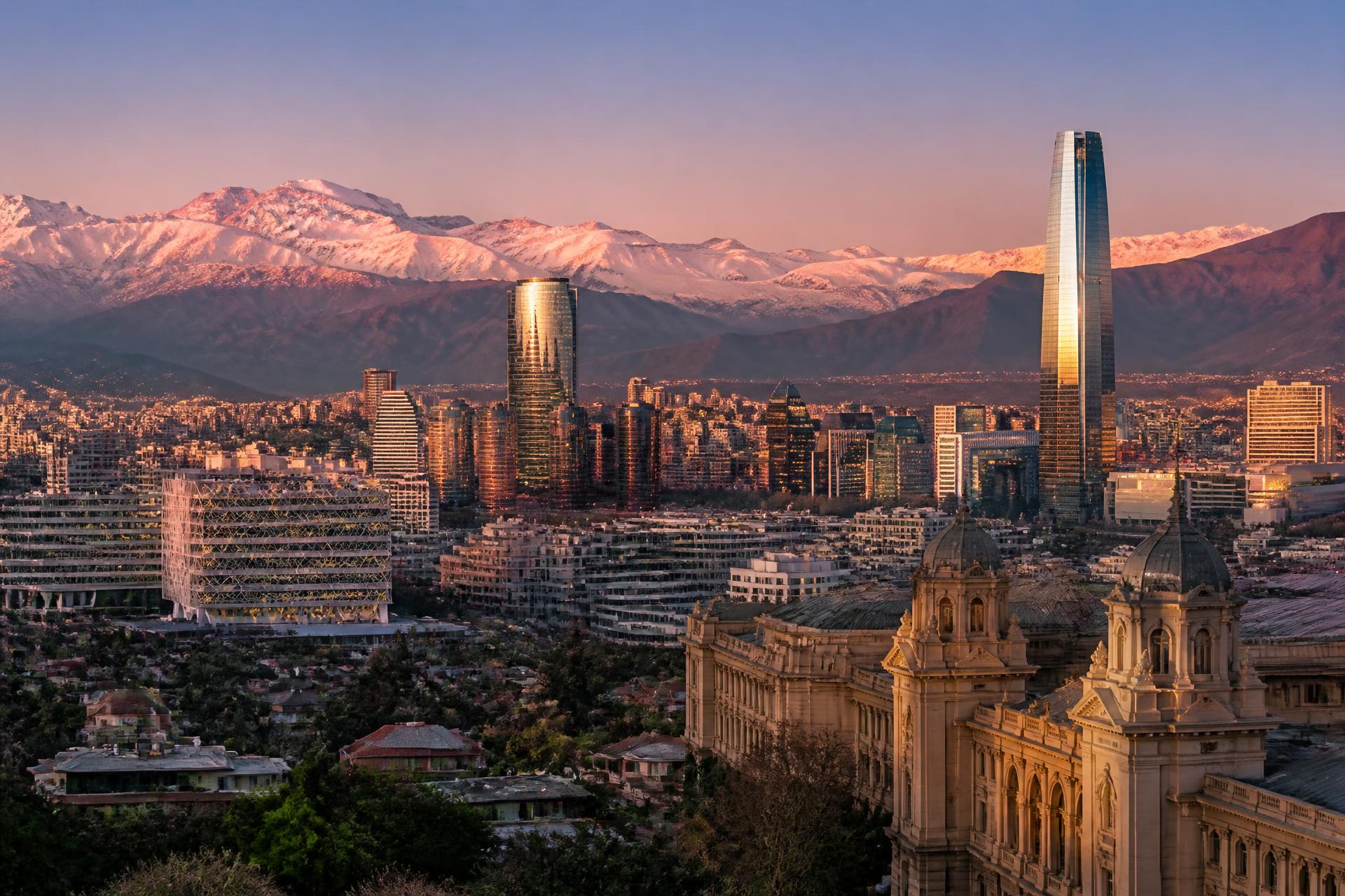 Santiago e a Cordilheira dos Andes